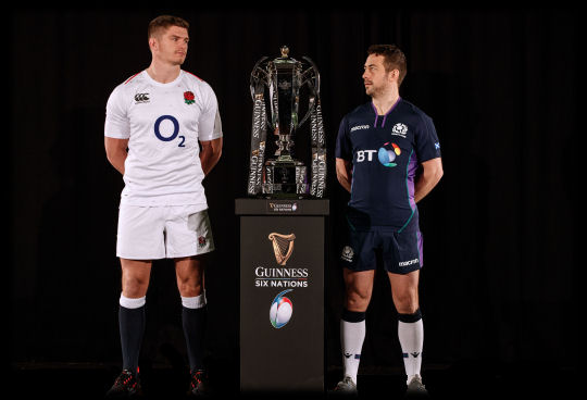 Owen Farrell Gregor Townsend Guinness Six Nations trophy 2019